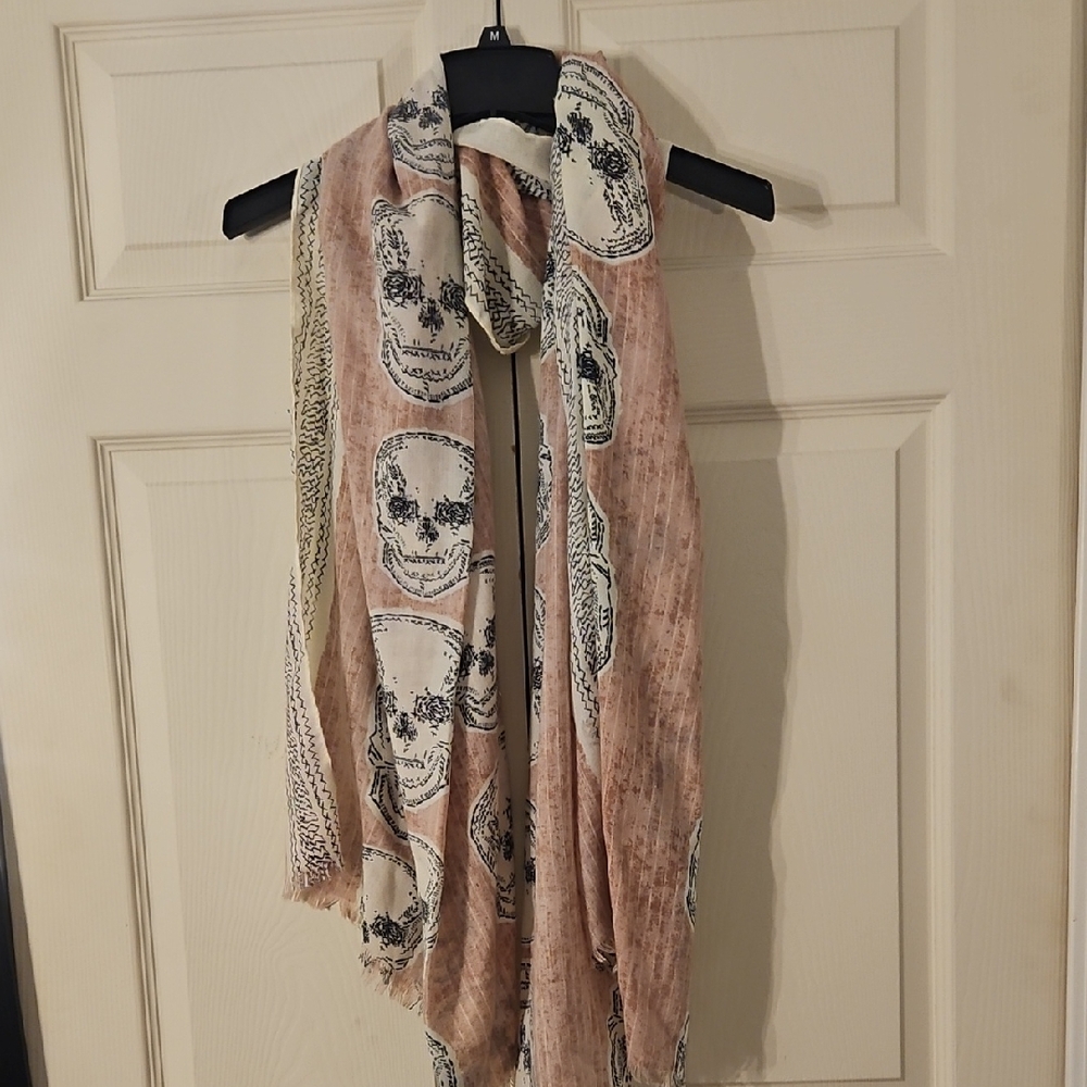 Pink Skull Scarf Wrap